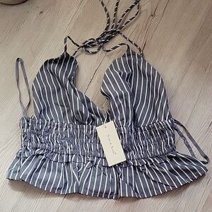 Striped Grey Women's Top